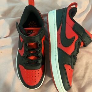 Nike Red and Black Sneakers Classic Dunk Design